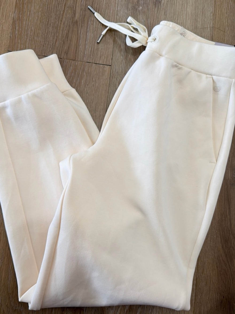 Women's Cream Drawstring Jogger Pants